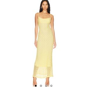 Bardot Adoni Mesh Maxi Dress in Canary Yellow